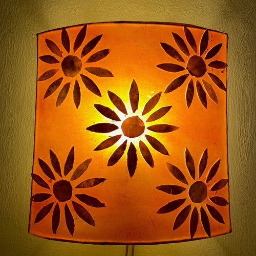 Applique etnica arancione inserti in madreperla