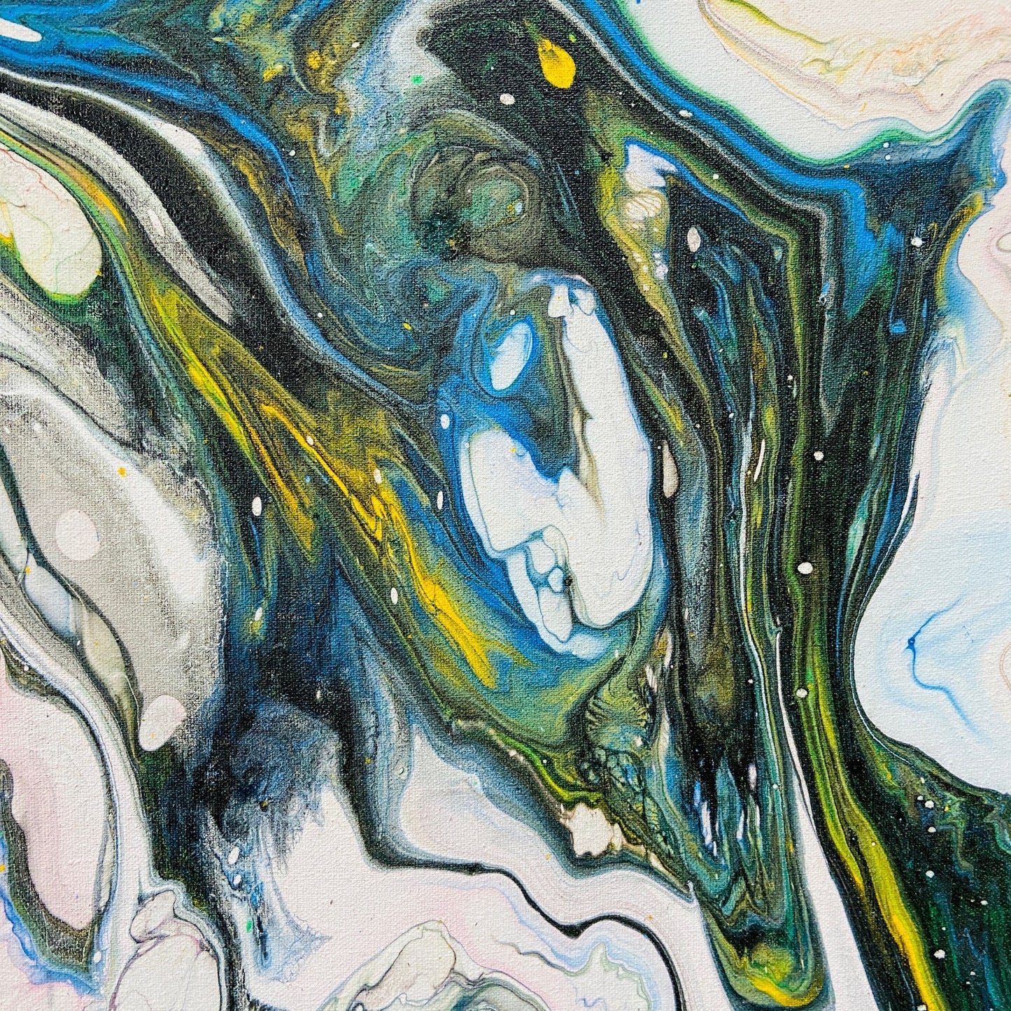 Peinture abstraite sur toile peinte dans un style ethnique moderne