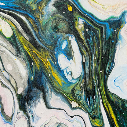 Peinture abstraite sur toile peinte dans un style ethnique moderne