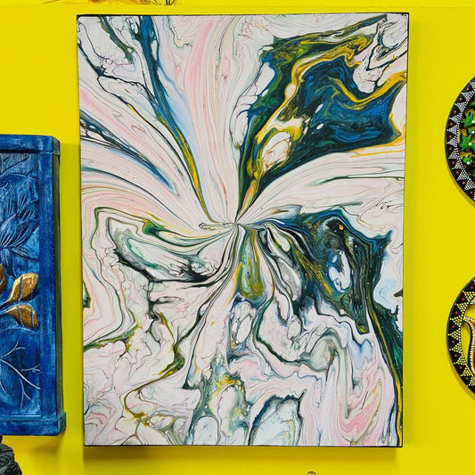 Peinture abstraite sur toile peinte dans un style ethnique moderne