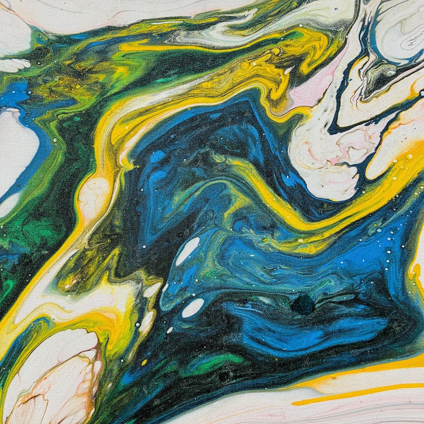 Peinture abstraite sur toile peinte dans un style ethnique moderne