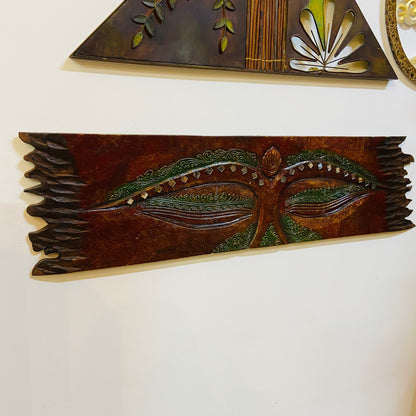 Buddha wooden picture Ethnic furniture yoga om