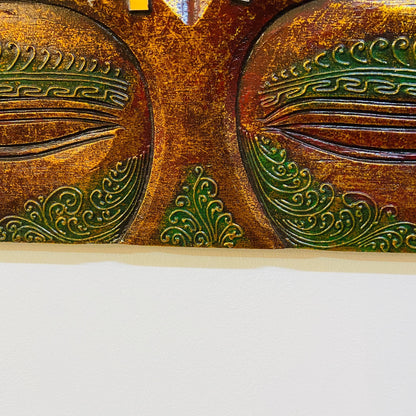 Buddha wooden picture Ethnic furniture yoga om
