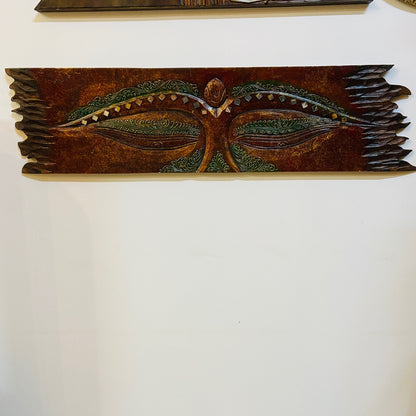 Buddha wooden picture Ethnic furniture yoga om