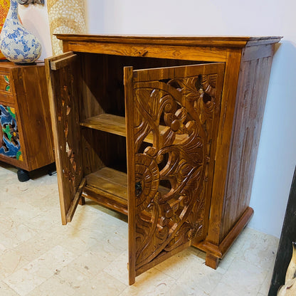Ethnic furniture entrance sideboard floral decorations
