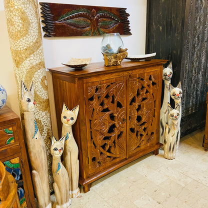 Ethnic furniture entrance sideboard floral decorations