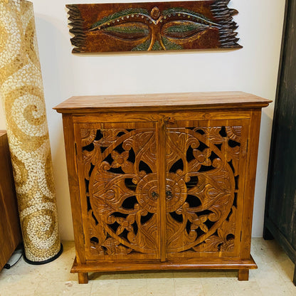 Ethnic furniture entrance sideboard floral decorations