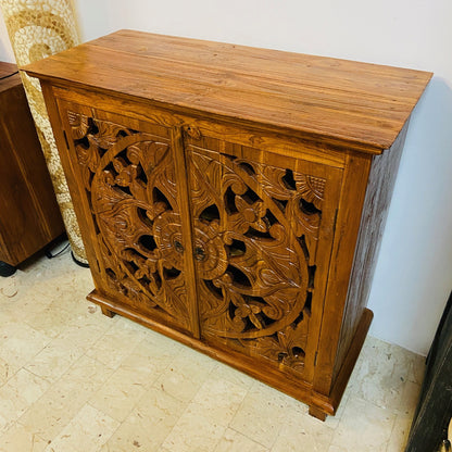 Ethnic furniture entrance sideboard floral decorations