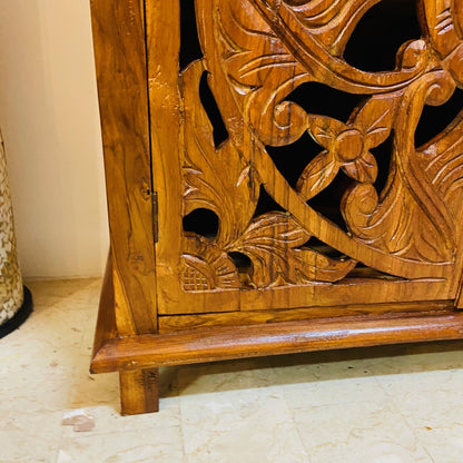 Ethnic furniture entrance sideboard floral decorations