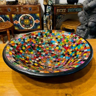 Piatto Centro Tavola Svuota Tasche Mosaico Vetro - ETNICBAY