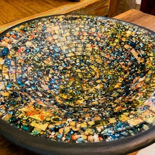 Plateau Vide Poches Mosaïque Verre Centre de Table