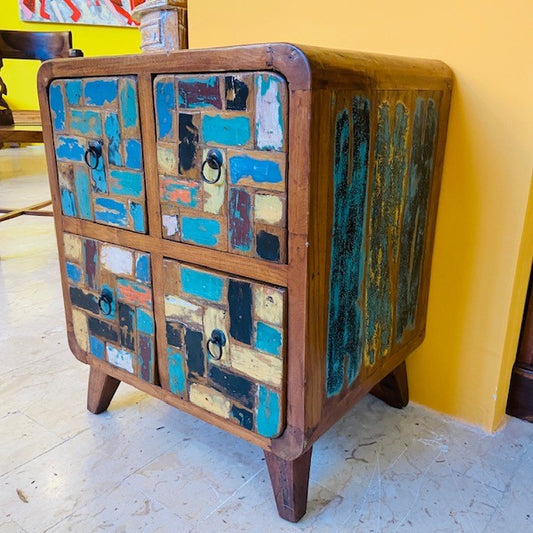 Ethnic cabinet bedside cube vintage wabi sabi