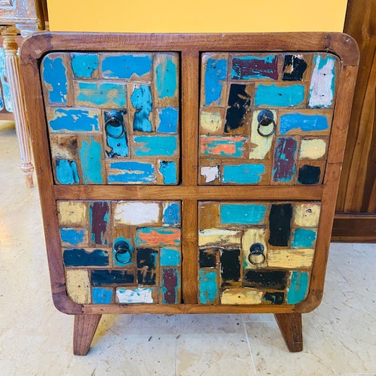 Ethnic cabinet bedside cube vintage wabi sabi