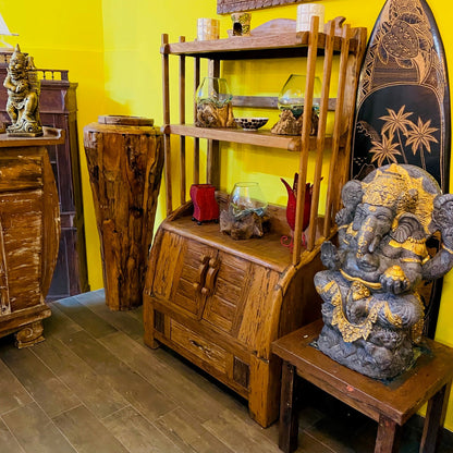 Ethnic sideboard teak wood shabby chic bookcase