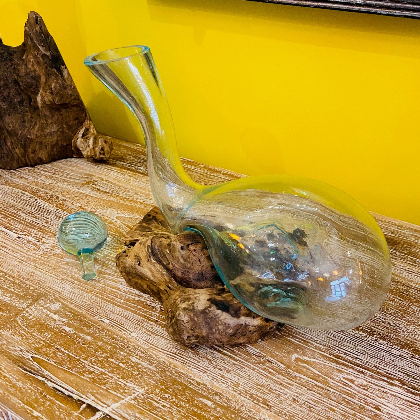 Liquor Bottle Decanter Blown Glass Root