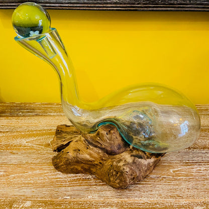 Liquor Bottle Decanter Blown Glass Root