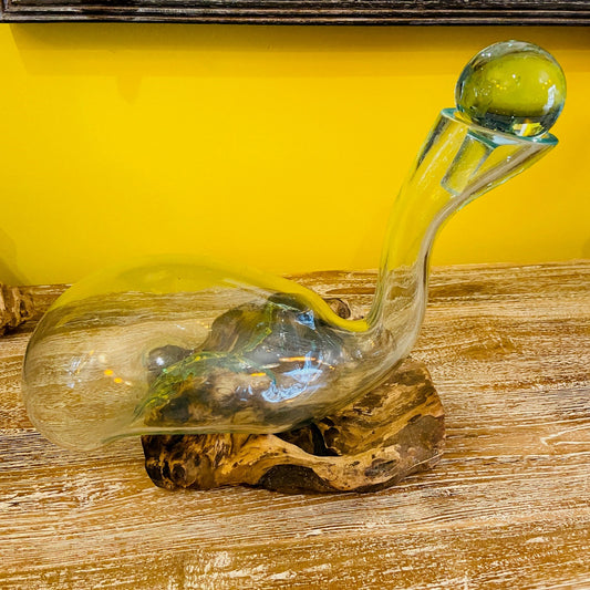 Bottiglia Liquori Decanter Vetro Soffiato Radice