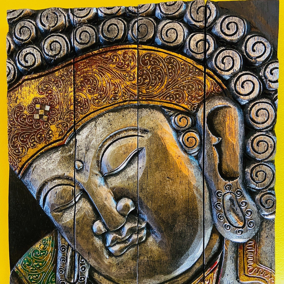Buddha quadro legno decorazioni orientali etniche - ETNICBAY