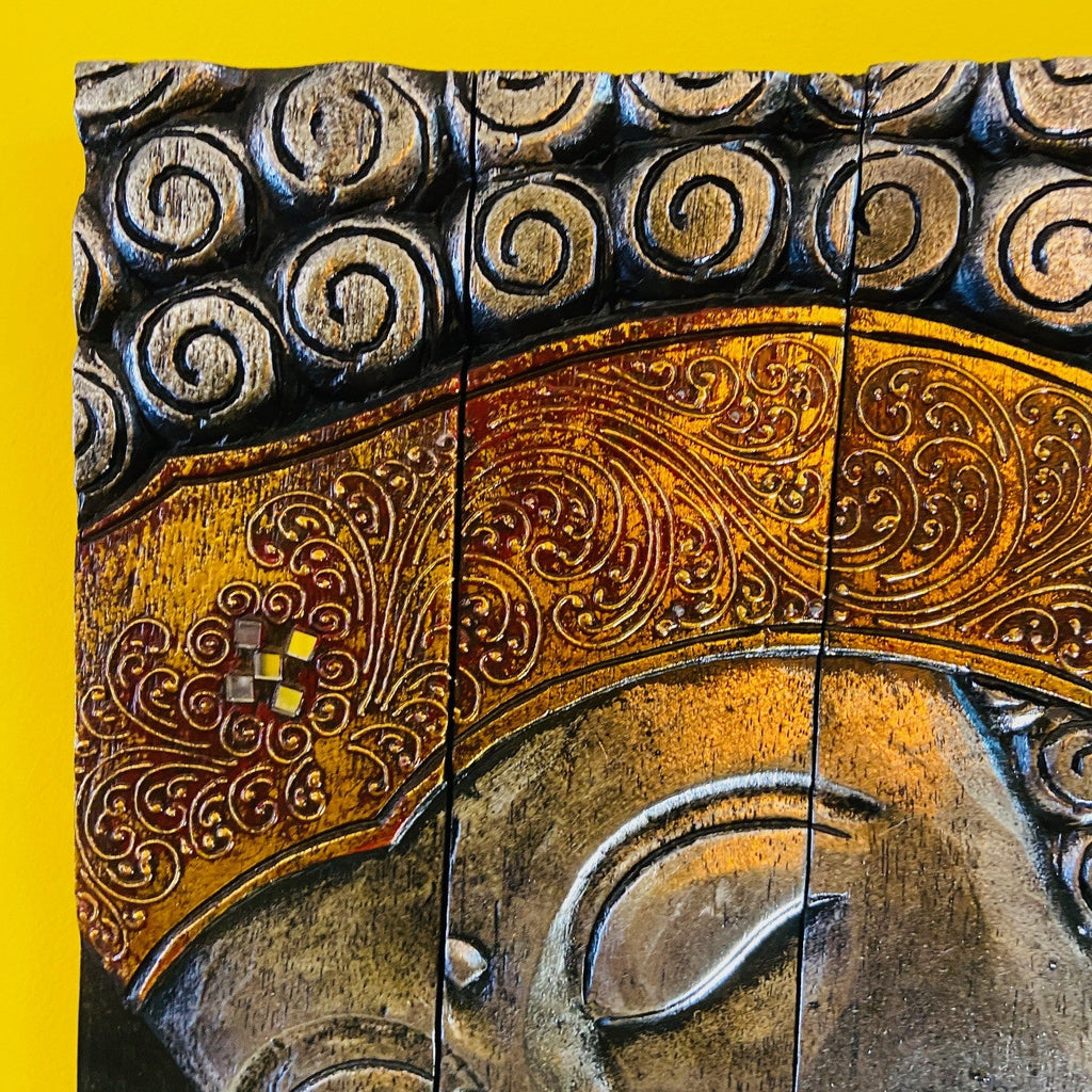Buddha quadro legno decorazioni orientali etniche - ETNICBAY