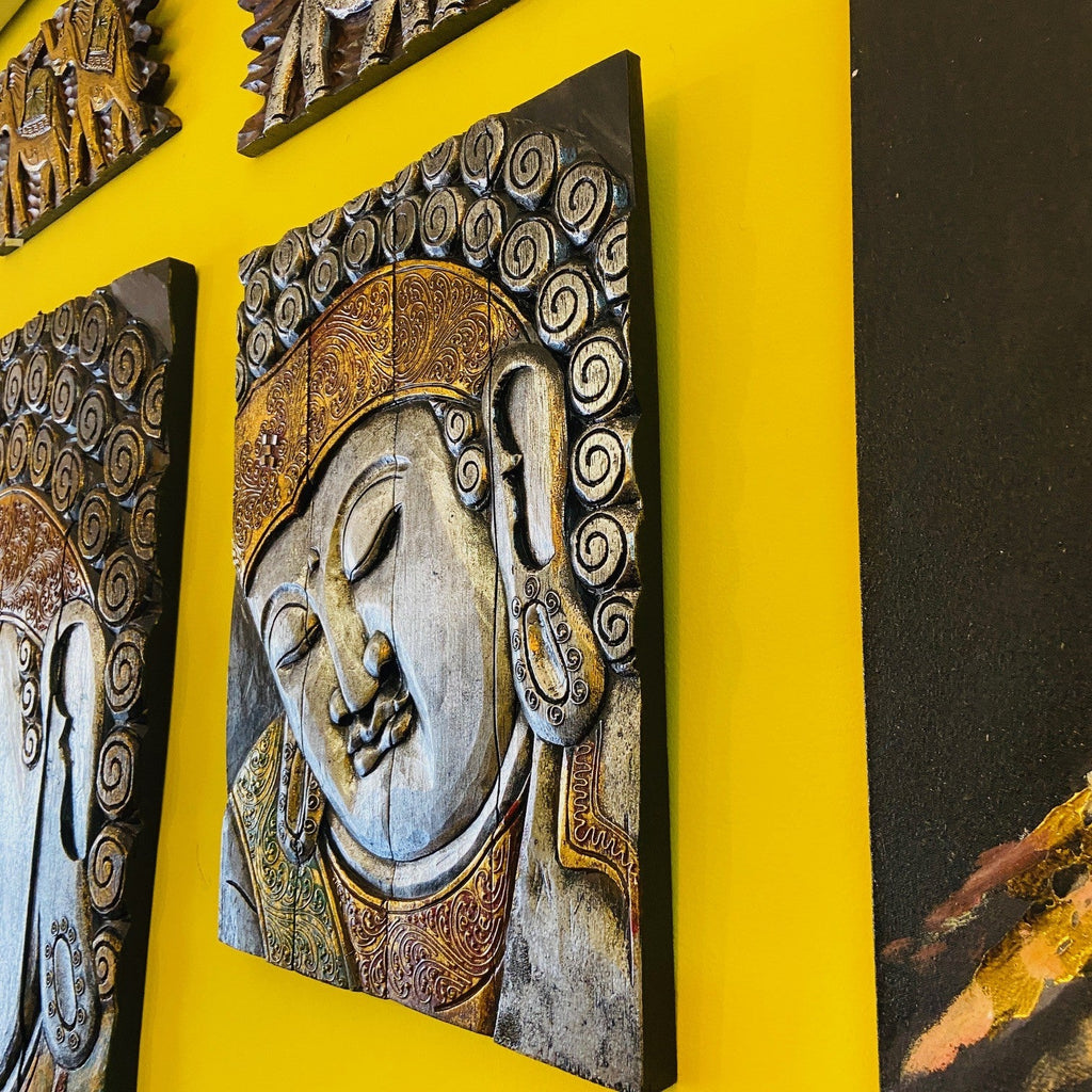 Buddha quadro legno decorazioni orientali etniche - ETNICBAY