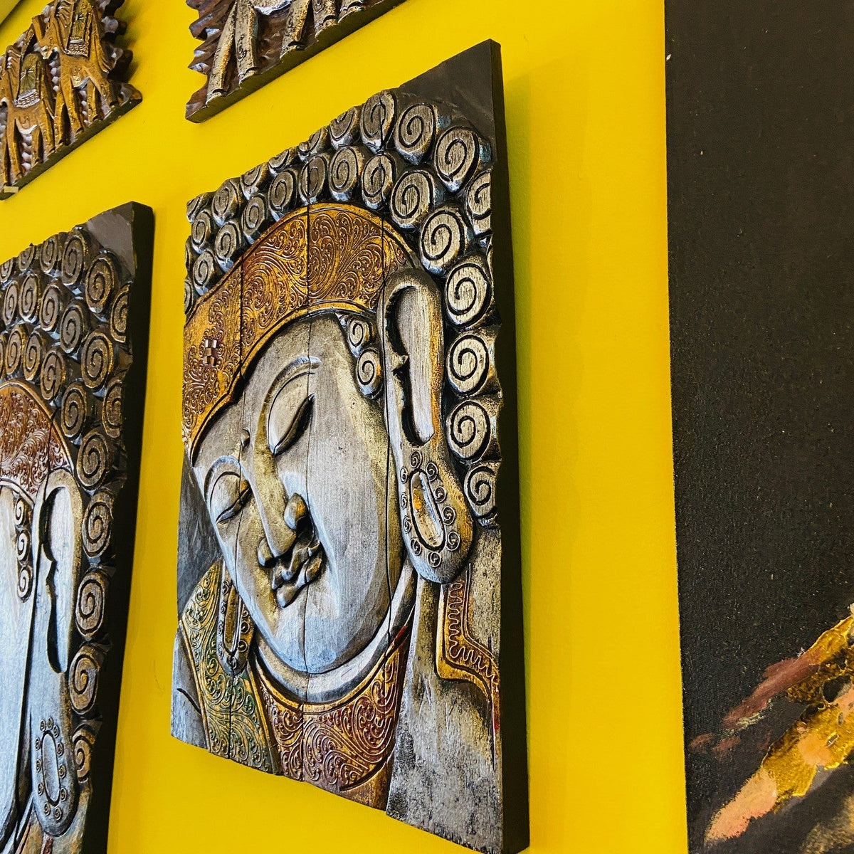 Buddha quadro legno decorazioni orientali etniche - ETNICBAY
