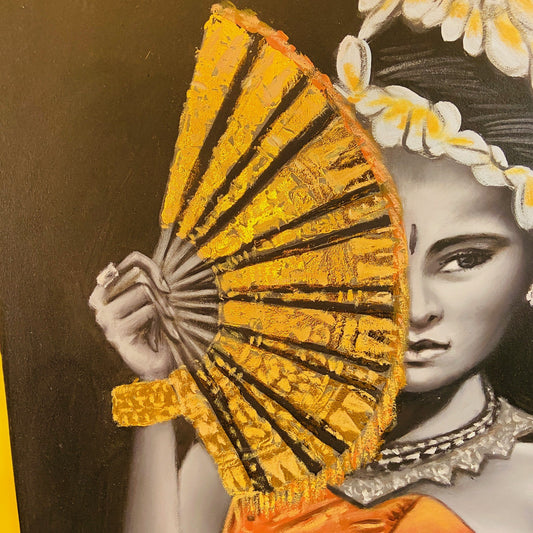 Peinture orientale sur toile, huile, art exotique