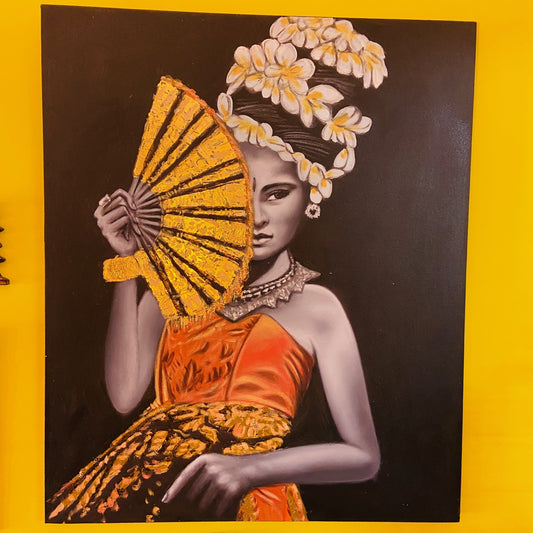 Peinture orientale sur toile, huile, art exotique