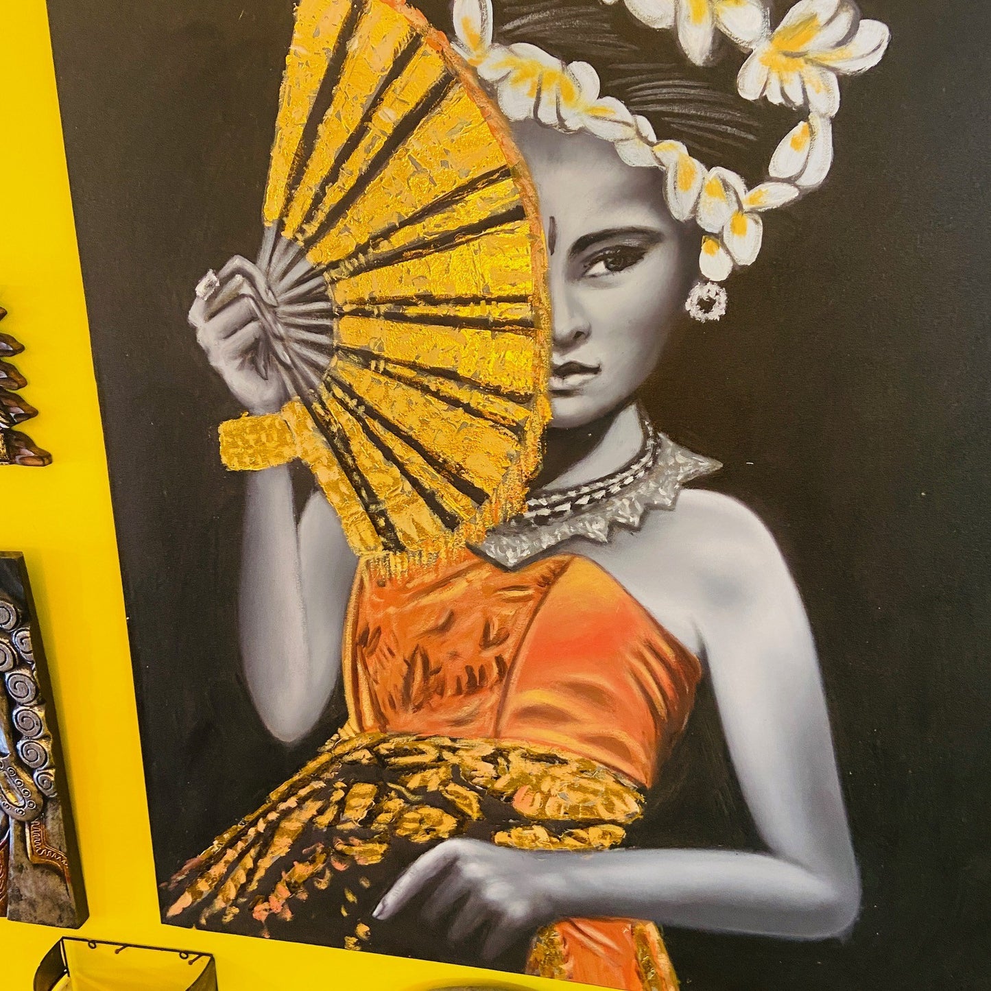 Peinture orientale sur toile, huile, art exotique