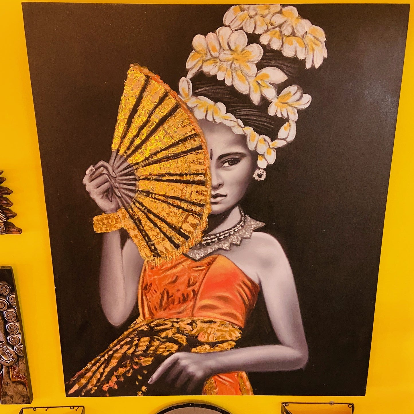 Peinture orientale sur toile, huile, art exotique