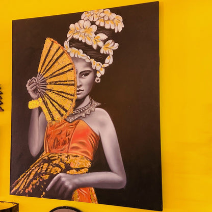 Peinture orientale sur toile, huile, art exotique