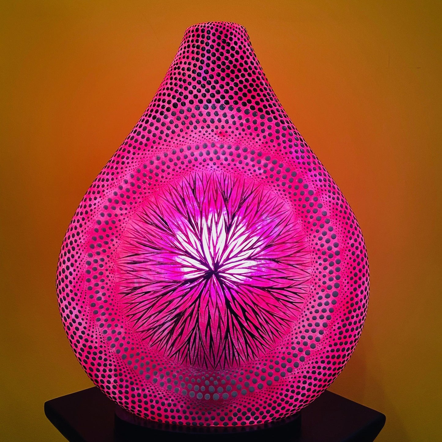 Lampada Etnica Bottiglia Abatjour Design Loto rosso - ETNICBAY