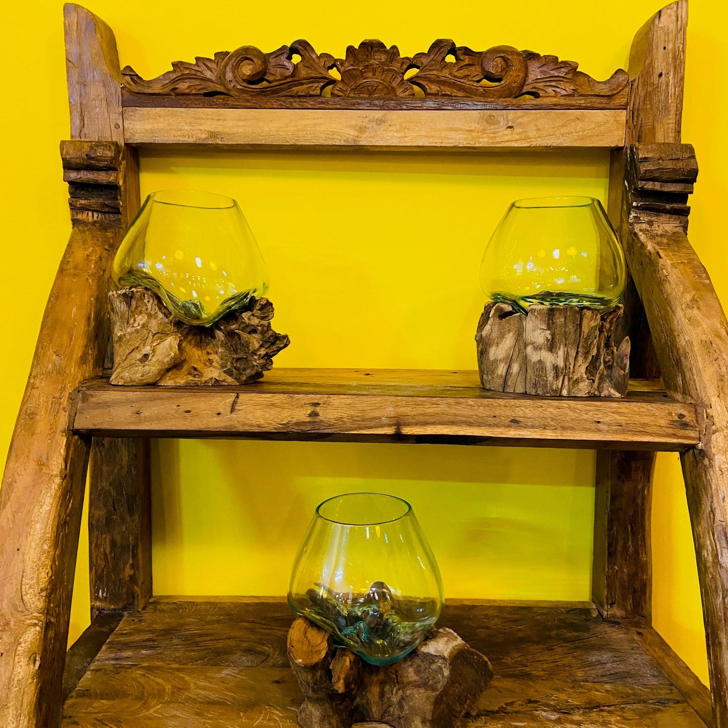 Libreria Etnica Scaffale Teak Mobile Espositore