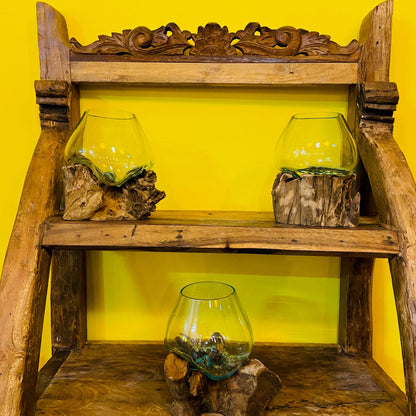 Libreria Etnica Scaffale Teak Mobile Espositore