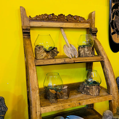 Libreria Etnica Scaffale Teak Mobile Espositore