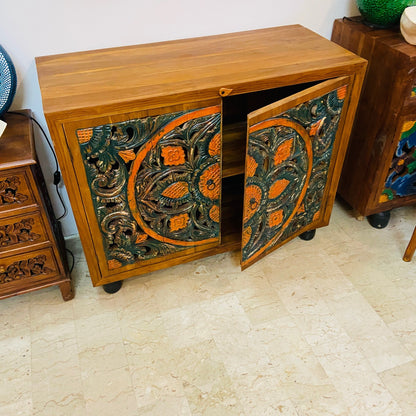Buffet sculpté ethnique meuble TV buffet