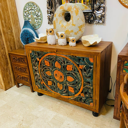 Buffet sculpté ethnique meuble TV buffet