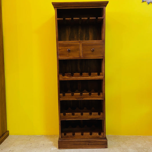 Cave à vin ethnique mobile pour bouteilles et verres
