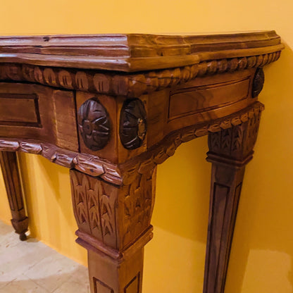 Scrivania Etnica Legno Teak Scrittoio Coloniale