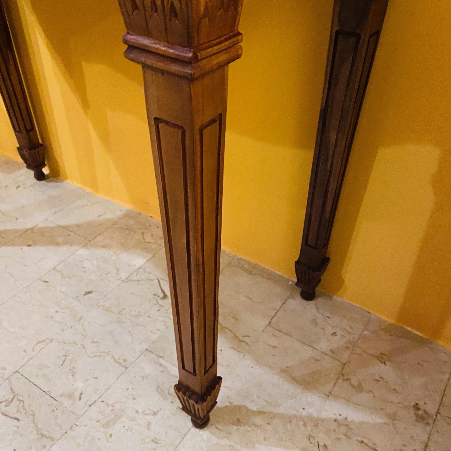 Scrivania Etnica Legno Teak Scrittoio Coloniale