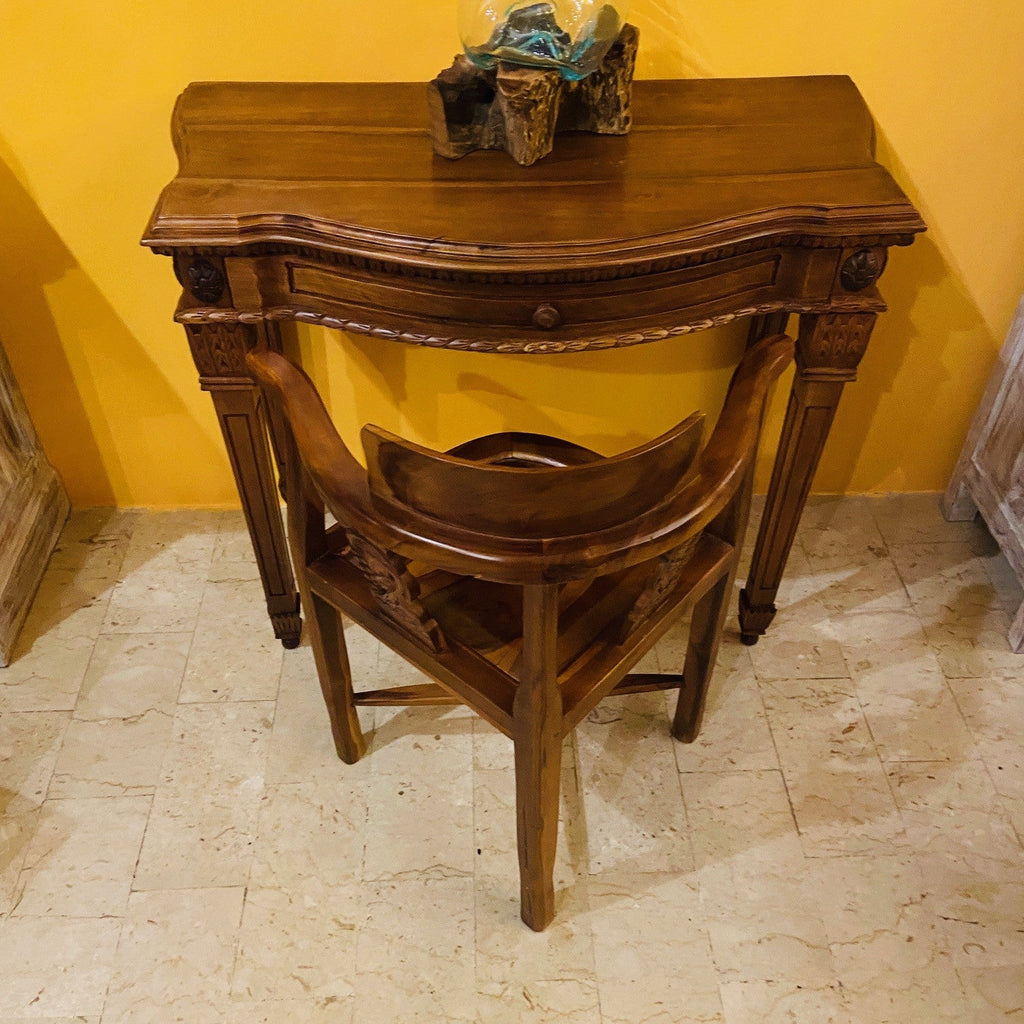 Scrivania Etnica Legno Teak Scrittoio Coloniale - ETNICBAY