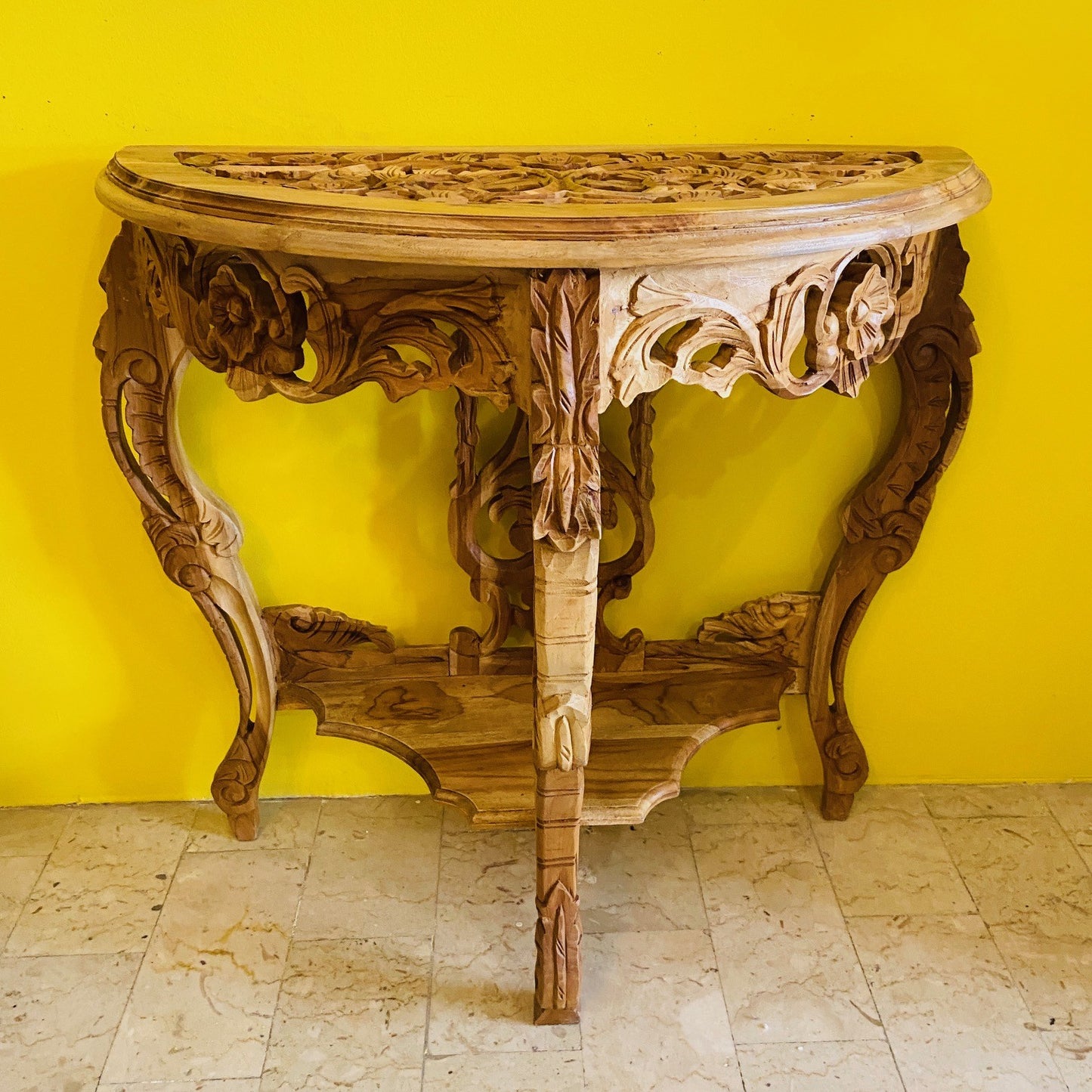 Half Round Carved Entrance Console