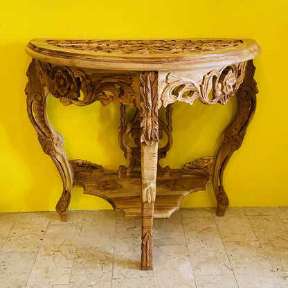 Half Round Carved Entrance Console