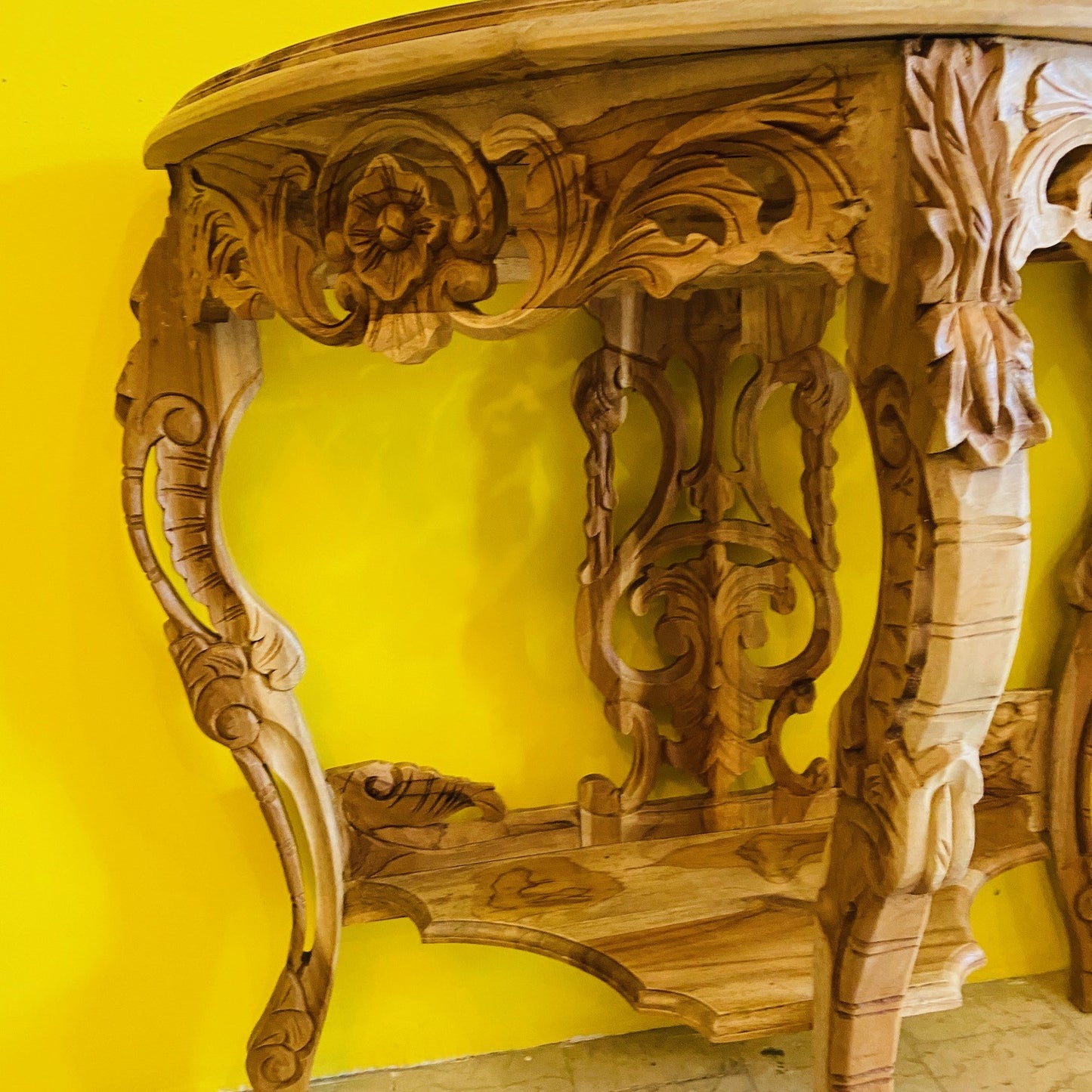 Half Round Carved Entrance Console