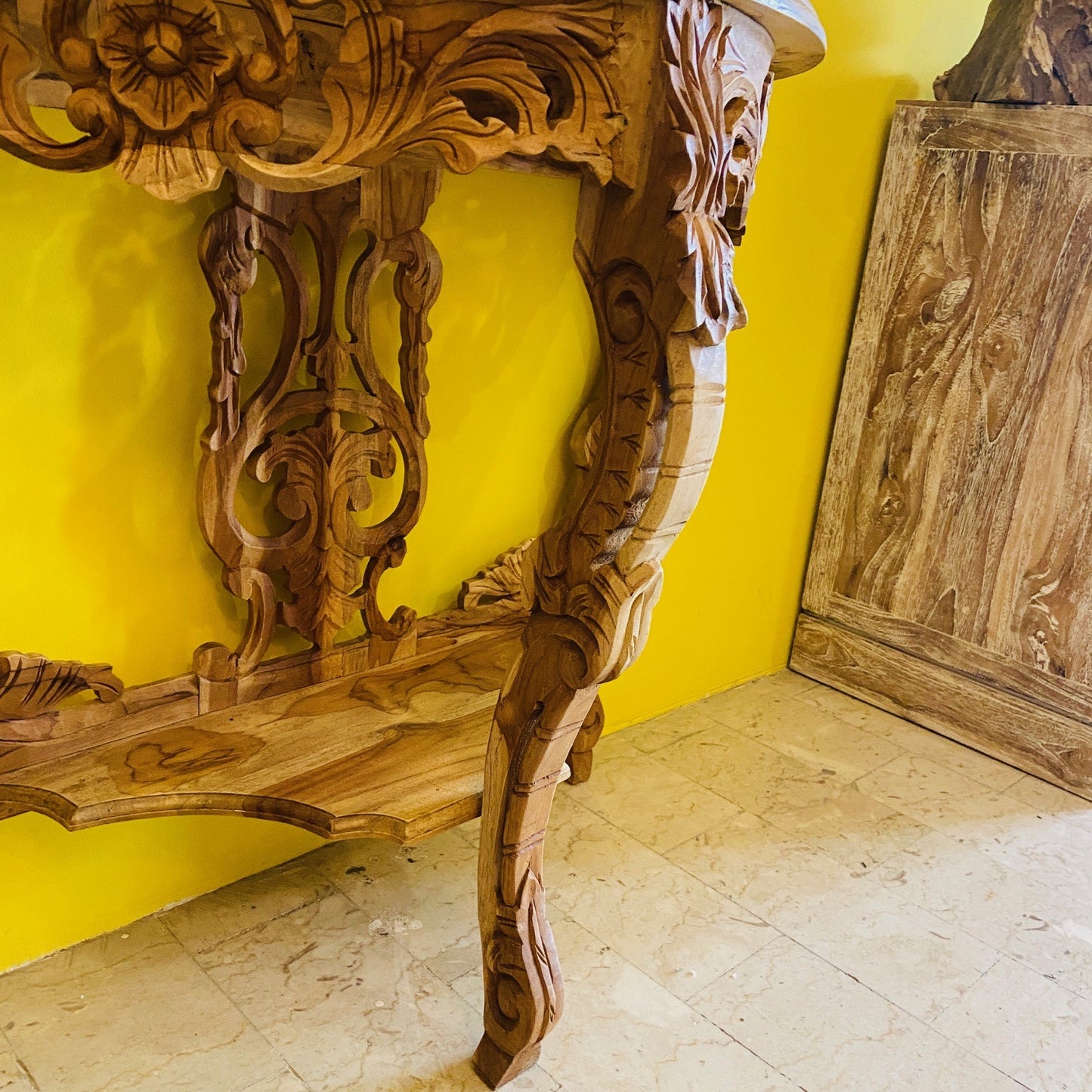Half Round Carved Entrance Console
