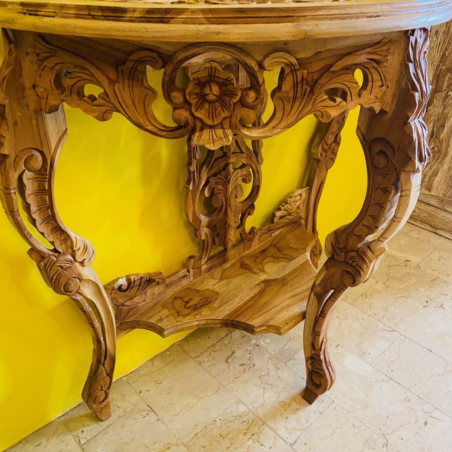 Half Round Carved Entrance Console