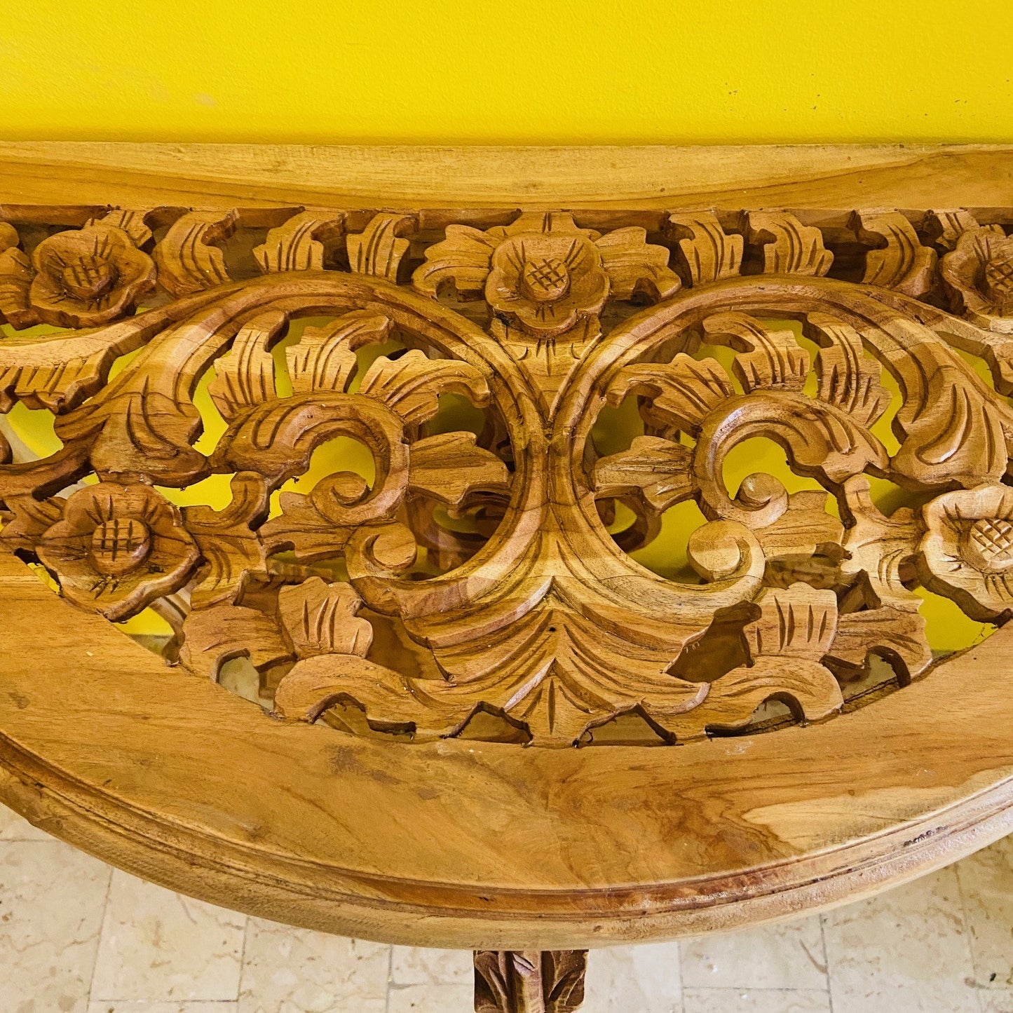 Half Round Carved Entrance Console