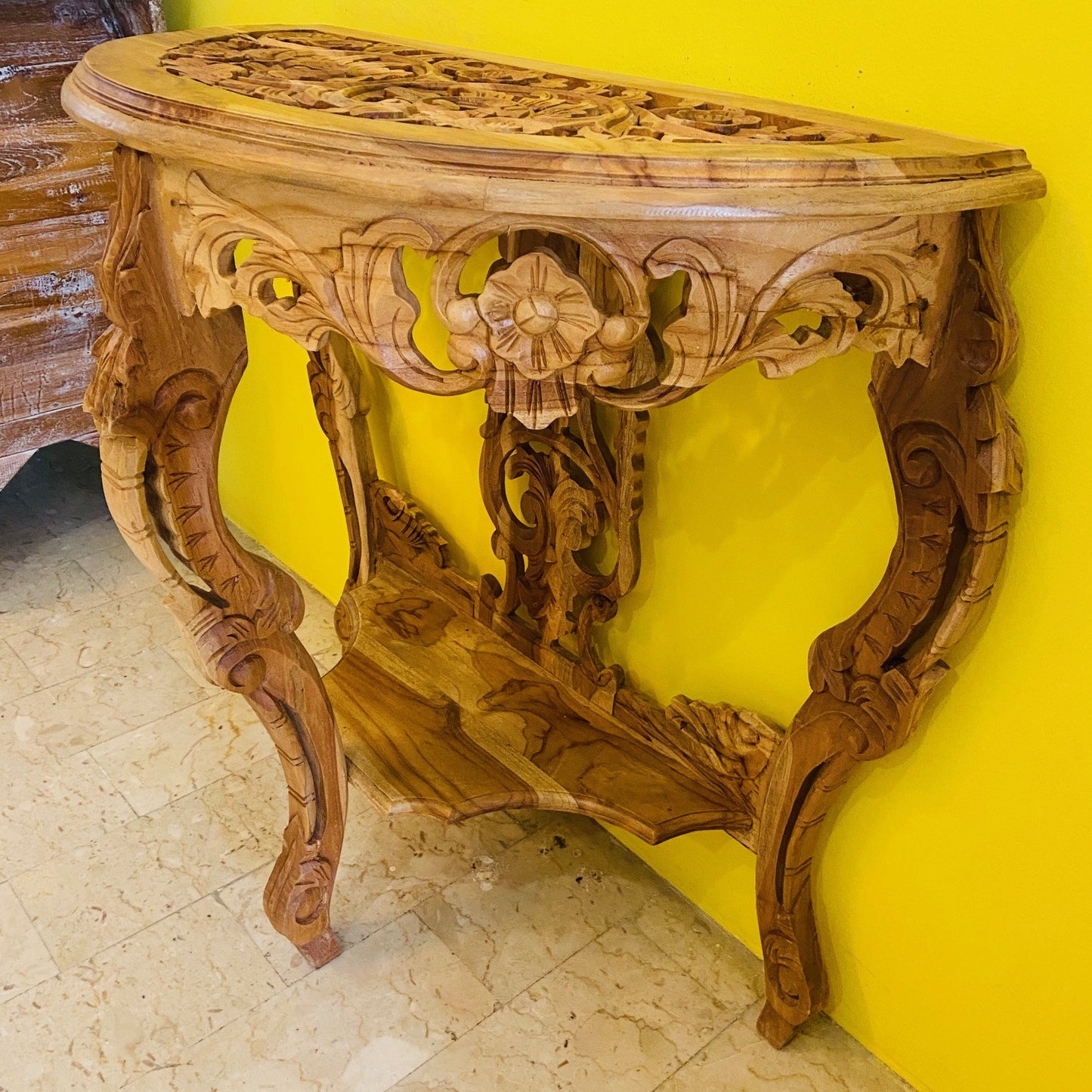 Half Round Carved Entrance Console