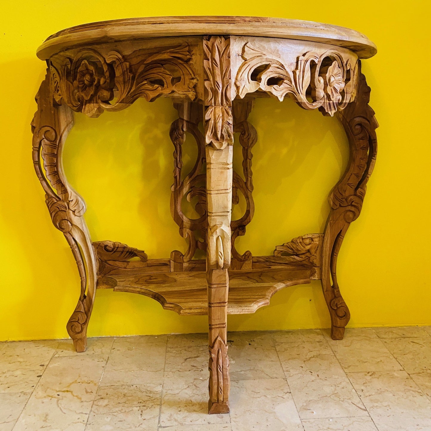 Half Round Carved Entrance Console