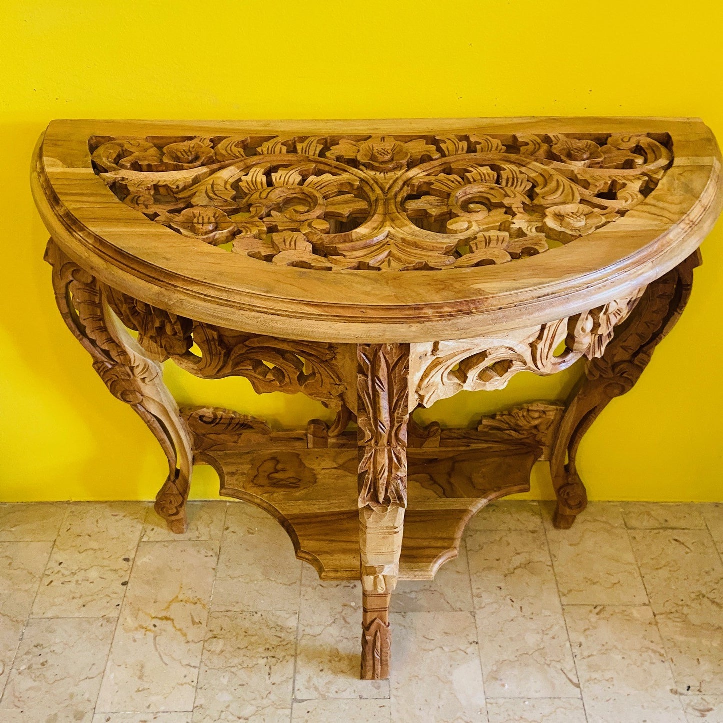 Half Round Carved Entrance Console