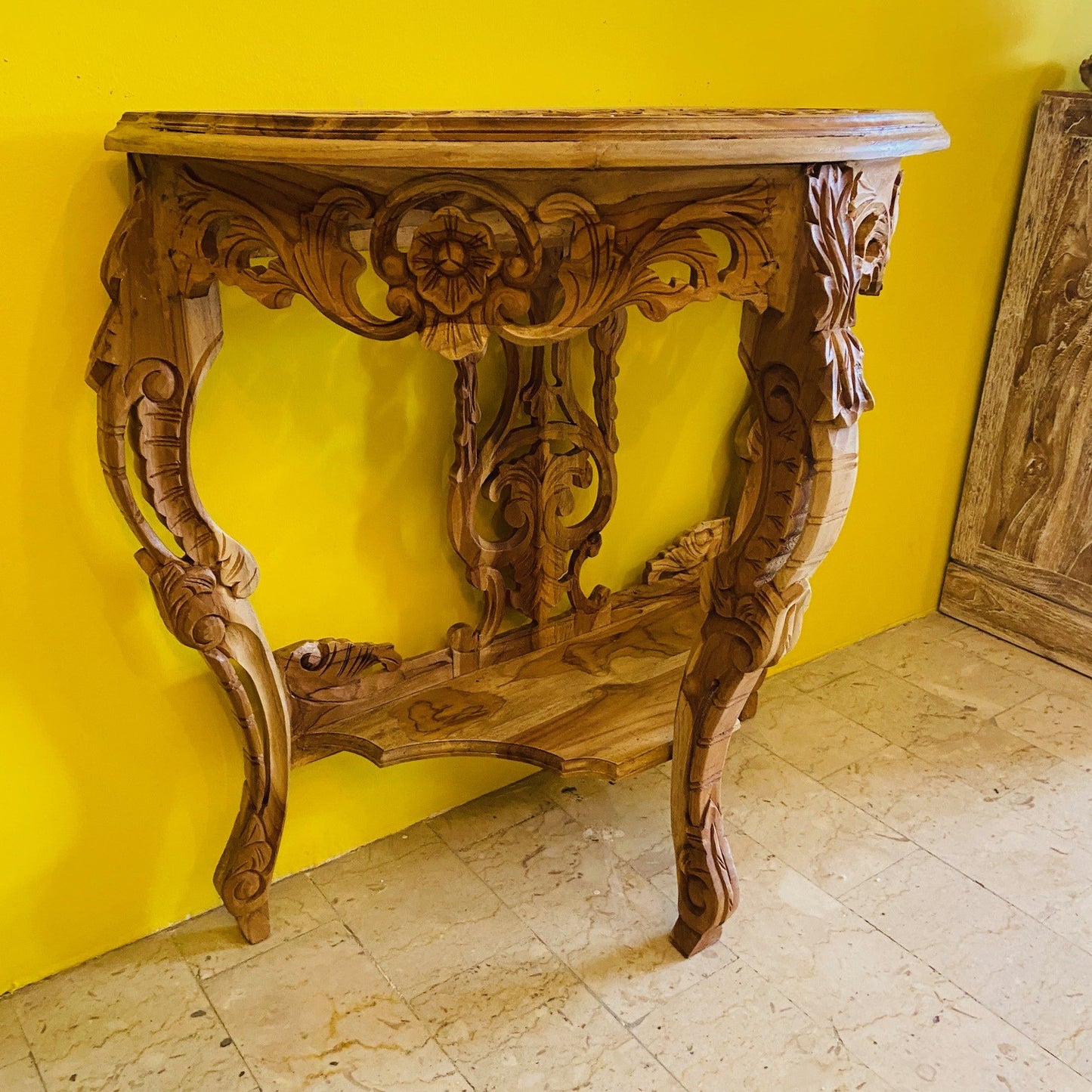 Half Round Carved Entrance Console